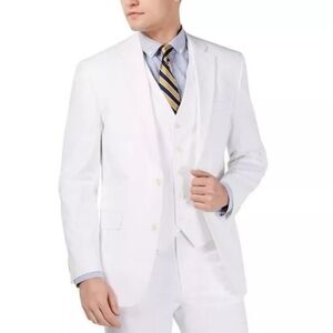 Tommy Hilfiger Mens Blazer Size 36 Regular THFLEX White Stretch Cotton Jacket